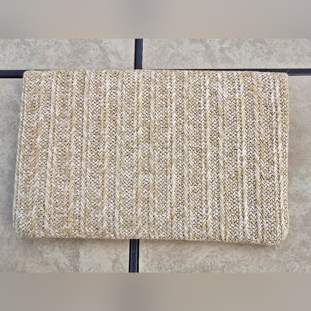 NWT Chic Woven Straw Envelope Clutch, 12"Lx8"H - Picture 9 of 12